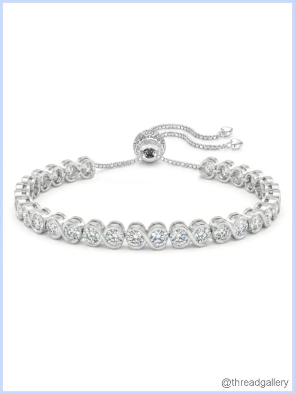 11.1CT Moissanite Tennis Bracelet 925 Sterling Silver Adjustable Chain